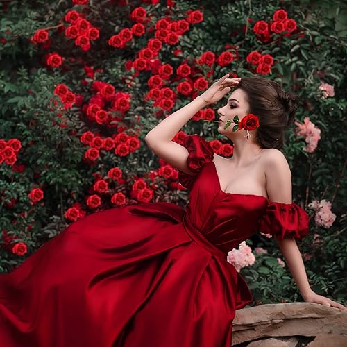 Miniatura 3 de Retrowavy 200 rosas artificiales a granel de San Valentín con tallos largos de seda, ramos de flores de seda para el día de San Valentín, centros de