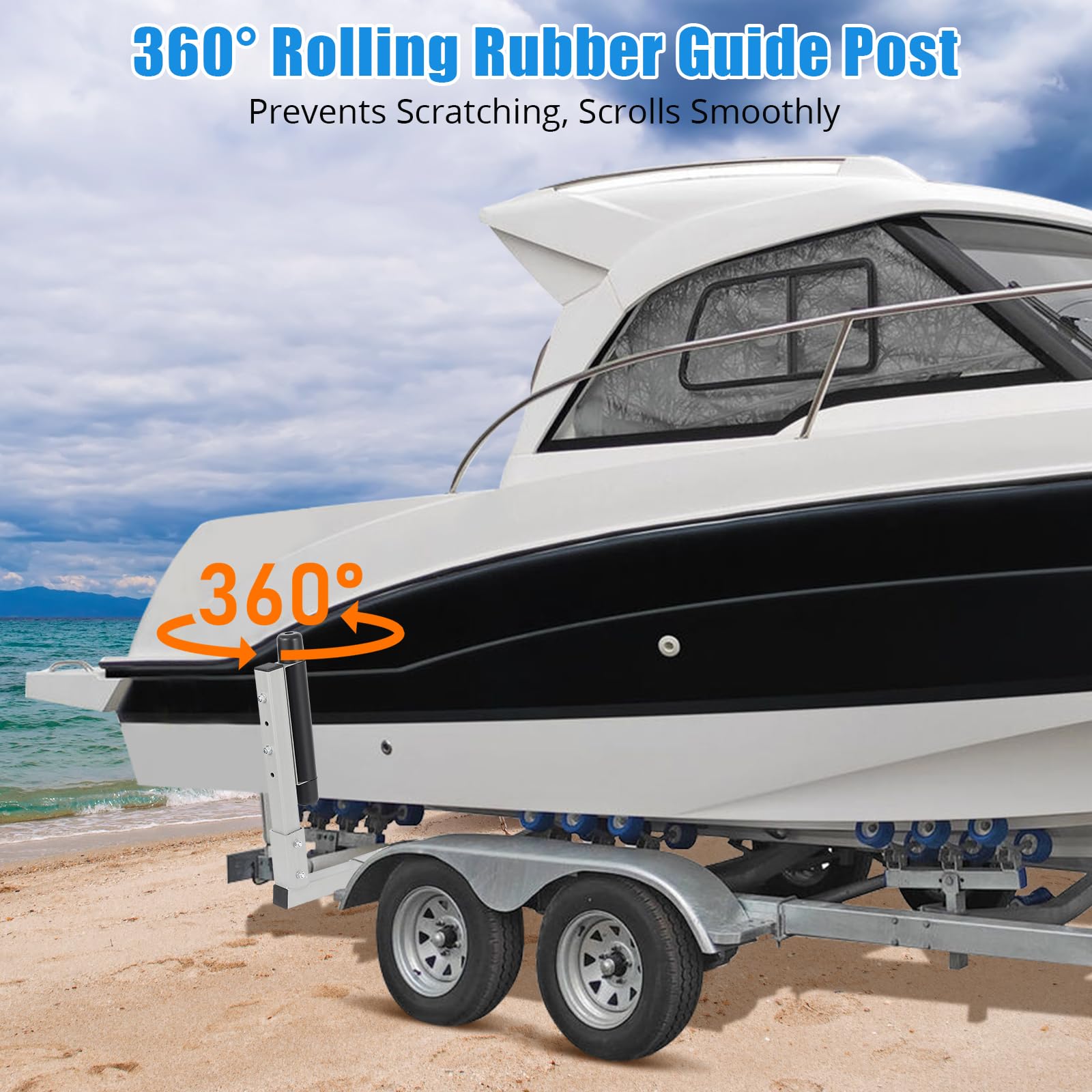 L-Form 1,1 m Anhängerpfahl Bootsanhänger Anleitung Kurbelstütze Bootsführung, 30 Cm Einstellbare Breite Boat Trailer Guide-on, Ersatzteile Und Zubehör Für Skiboot Fischerboot Segelbootanhänger