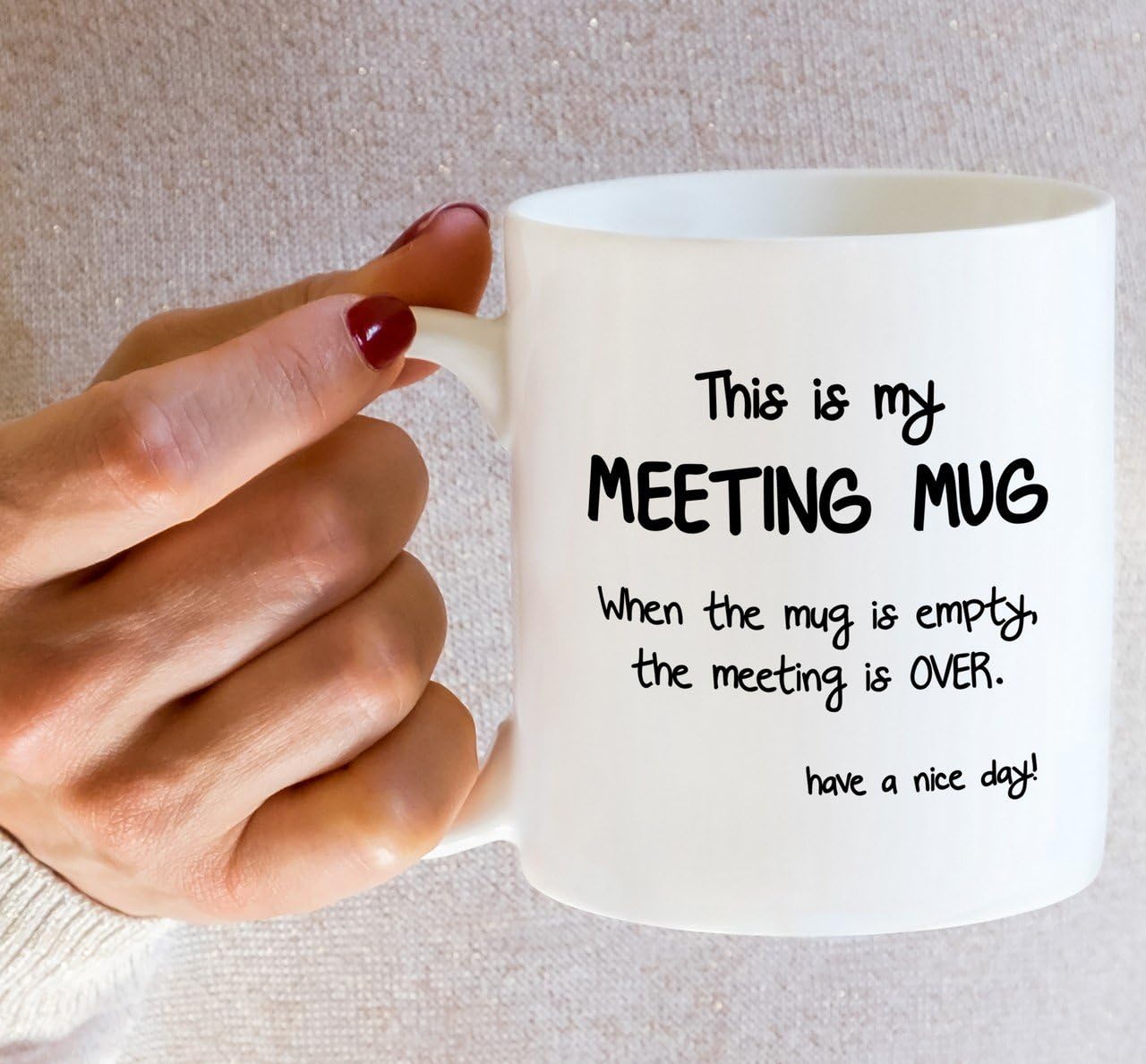 Retreez Funny Meeting Mug - 11oz Ceramic Coffee Mug - Funny, Sarcastic Gift for Coworkers, Siblings, Dad or Mom - Image 6