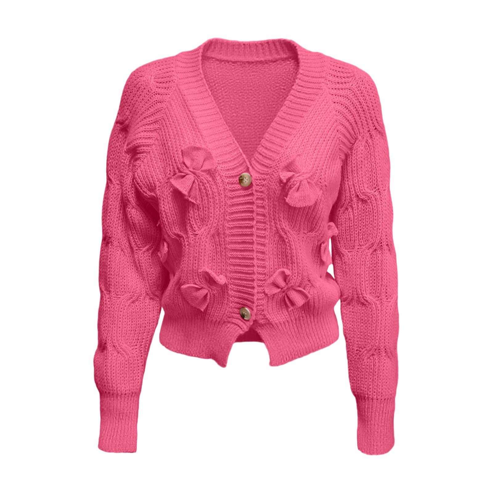 Strickjacke Damen europäischer Stil langärmelig mit Schleife vorne offen lässige Oberbekleidung weich bequem modischer Cardigan Strickpullover Übergangsjacke