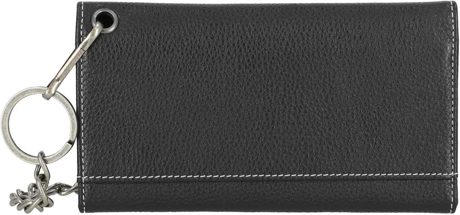 Harley-Davidson Men's Bar & Shield Embroidered Leather Trucker Wallet w/Chain