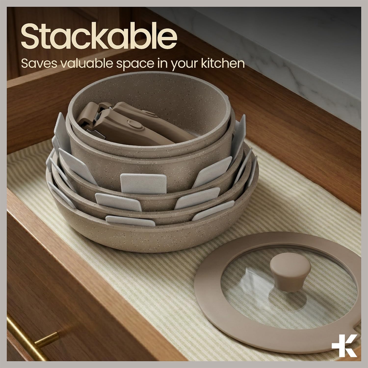 Bakken 17-Piece Ceramic Coated Aluminum Cookware Set, Nonstick Pots and Pans with Lids, Silicone Cooking Utensils & Oven Mitts, All Stovetop Safe Up To 500°F, PTFE & PFAS Free, Dishwasher Safe