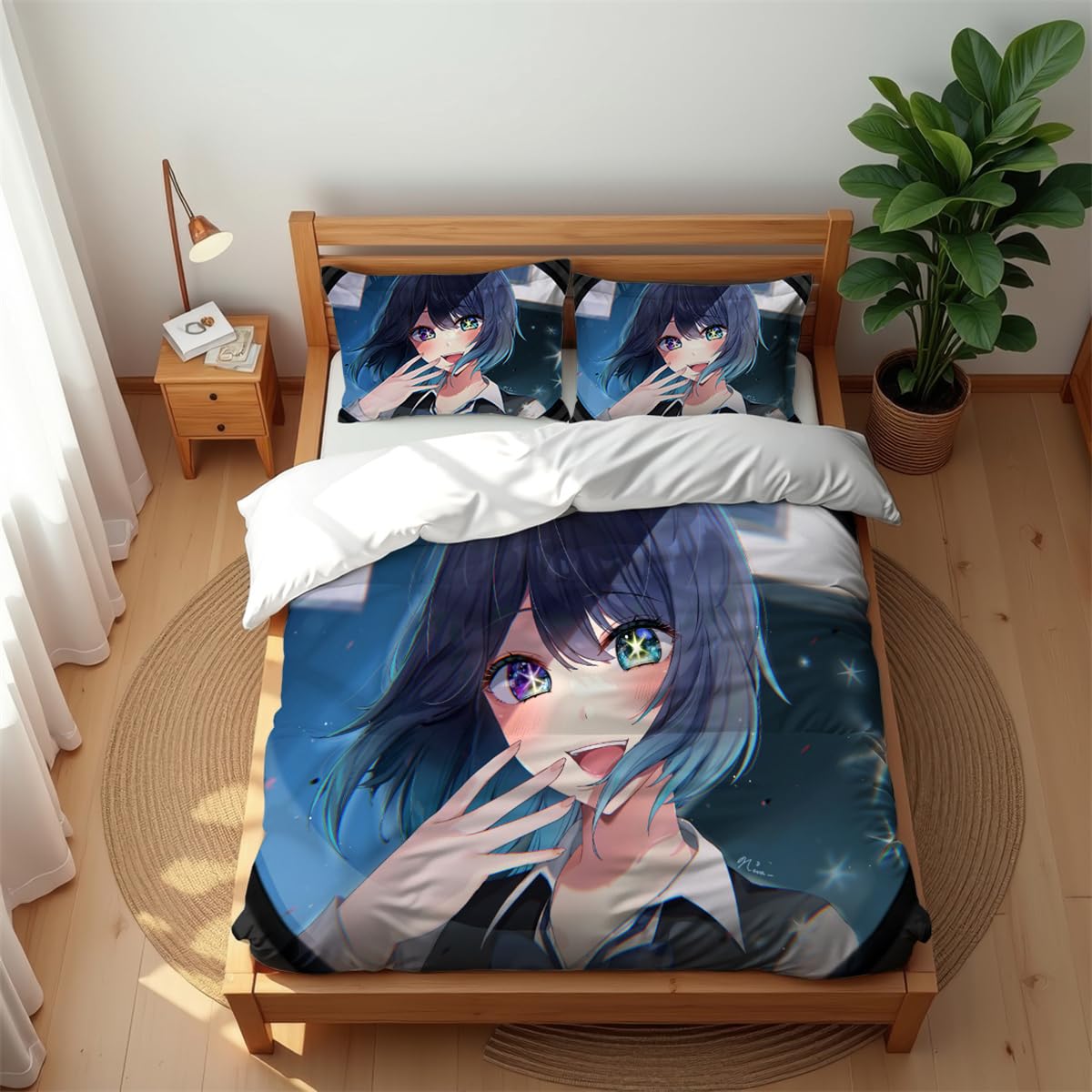 Ste-X Oshi 05 Oshi No Ko Ultra Soft 210 Thread Count Cotton Bedding Set Breathable Anti-Mite Duvet Cover (,200X200cm(Double))