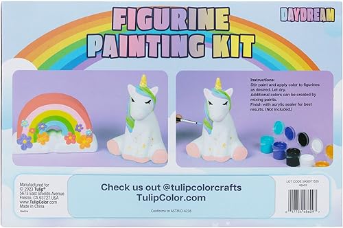 Miniatura 9 de TULIP All-in-One Daydream 2 Figure Ceramic Painting Kit, Unicorn & Rainbow Value Pack, 2 Paint Your Own Figurines 12 Paints, 2 Paintbrushes, Kids