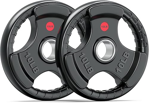 Miniatura 11 de XDDIAS Placas de peso de goma para barra, placa de agarre olímpico de 2 pulgadas para entrenamiento de fuerza, levantamiento de pesas y culturismo