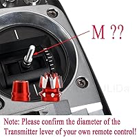 Vista 5 de 2 juegos de aleación M3 Tamaño 0.118 in Transmisor 3D Stick Extremos para Futaba/Spektrum DX7 FrSky Taranis X9 X7 RadioLink RC Multicopter Rojo