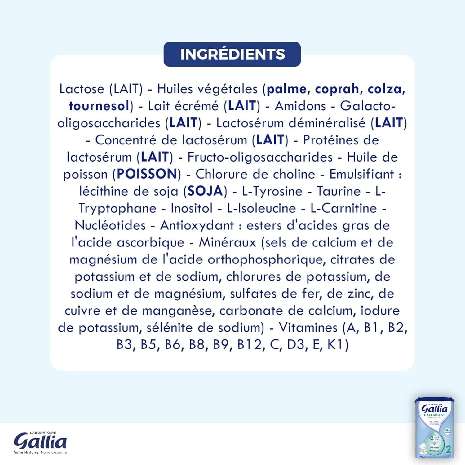 Laboratoire Gallia Galliagest Premium 2ème âge 820g x3