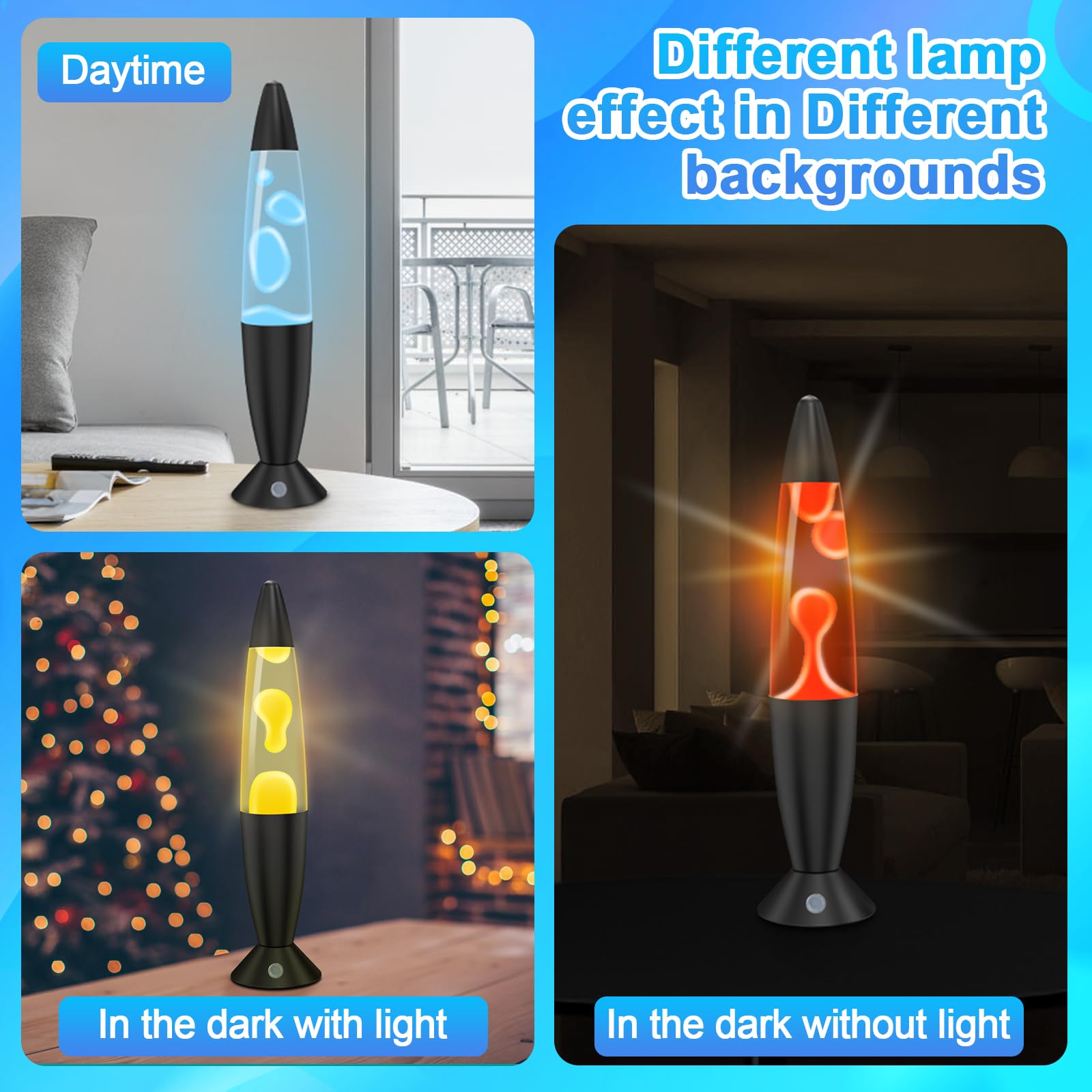 FBSPORT Lavalamp Lampada Lavalamp, 17 Colori RGBW e 4 Modalità di Cambiamento dell'Illuminazione, Lampada Rilassante per Camera da Letto e Soggiorno
