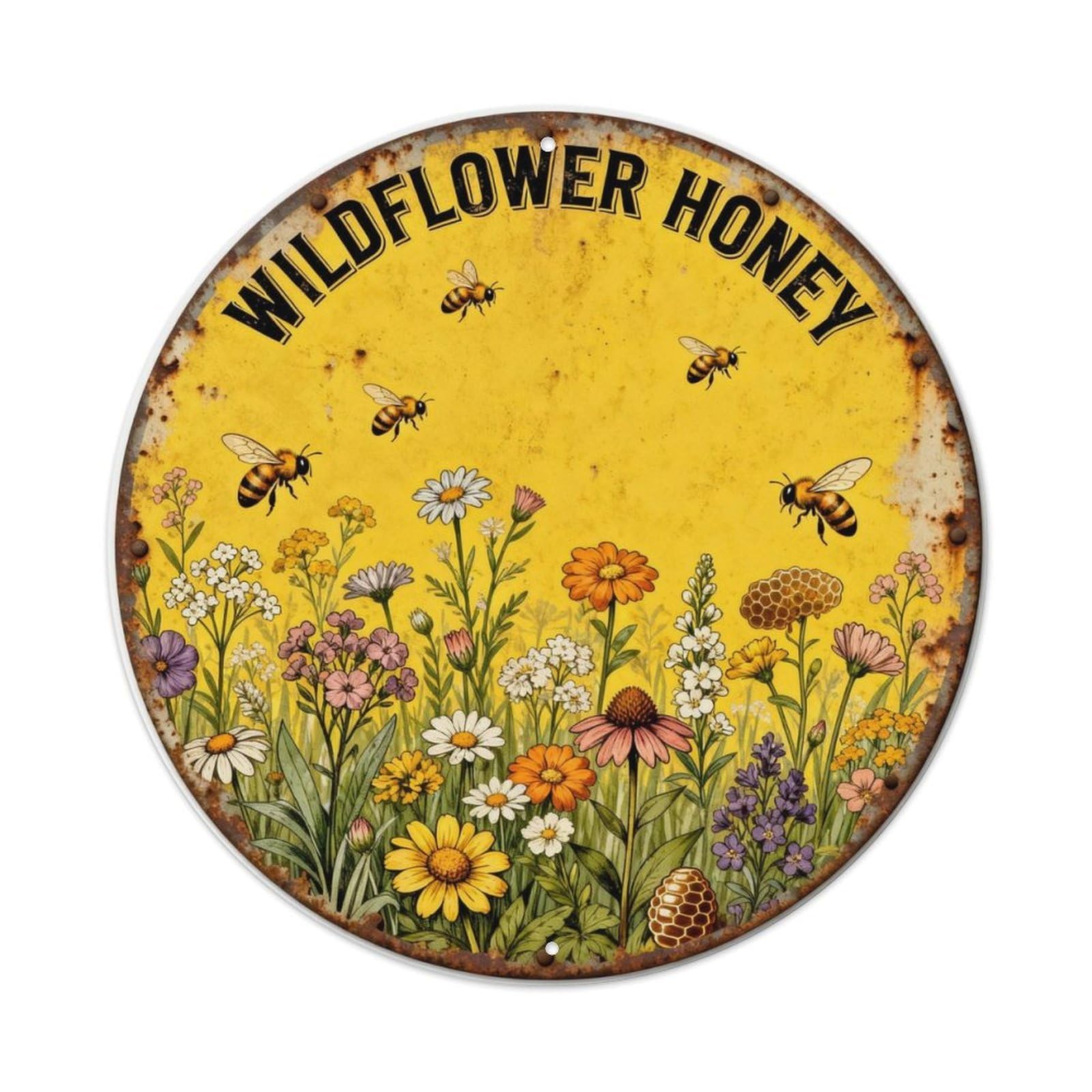 WILDFLOWER HONEY Metal Tin Sign Plaque