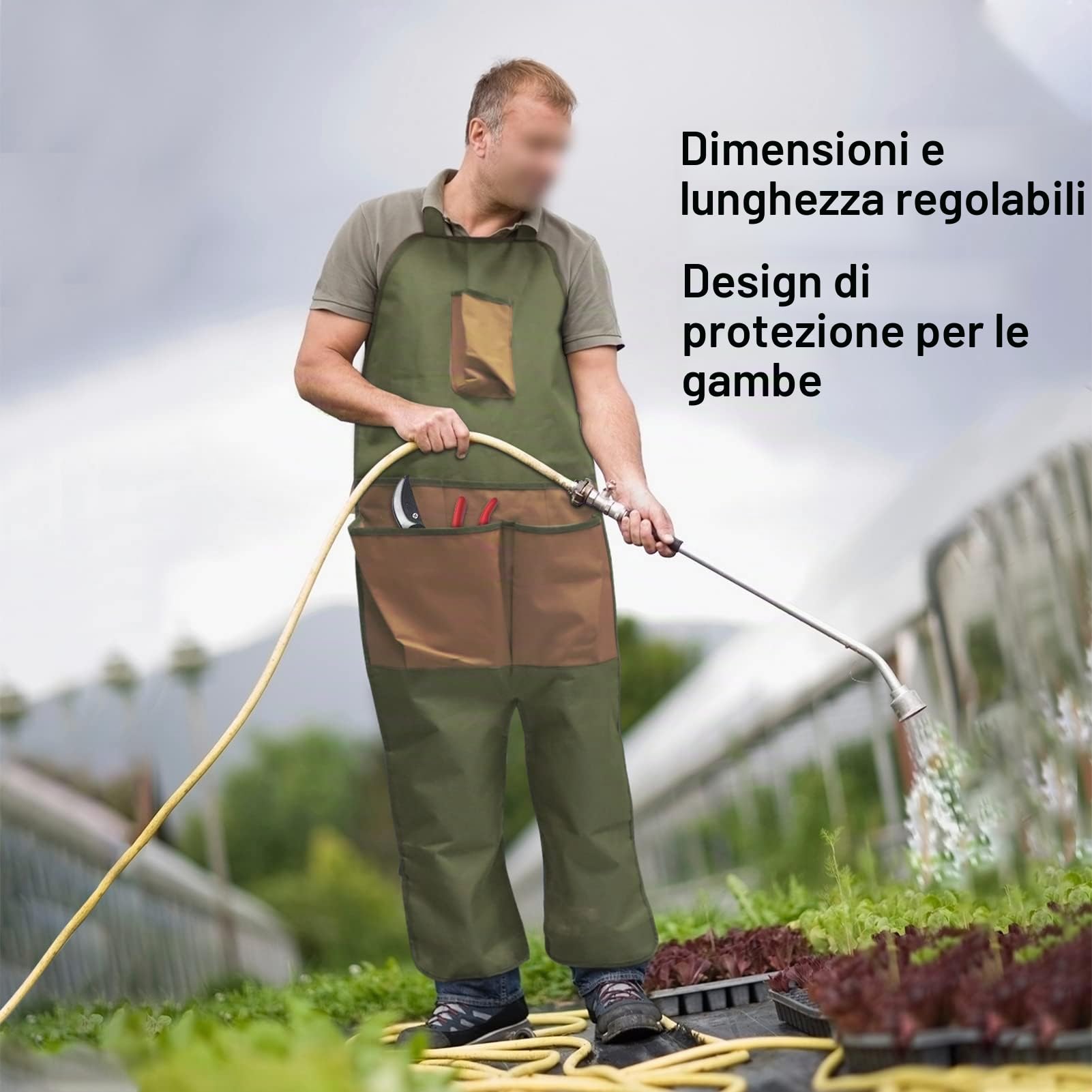 Grembiule da Giardinaggio Protezione Gambe, Attrezzatura Orto Giardino Fattoria, Regolabile e Resistente per Lavori Verde Manutenzione