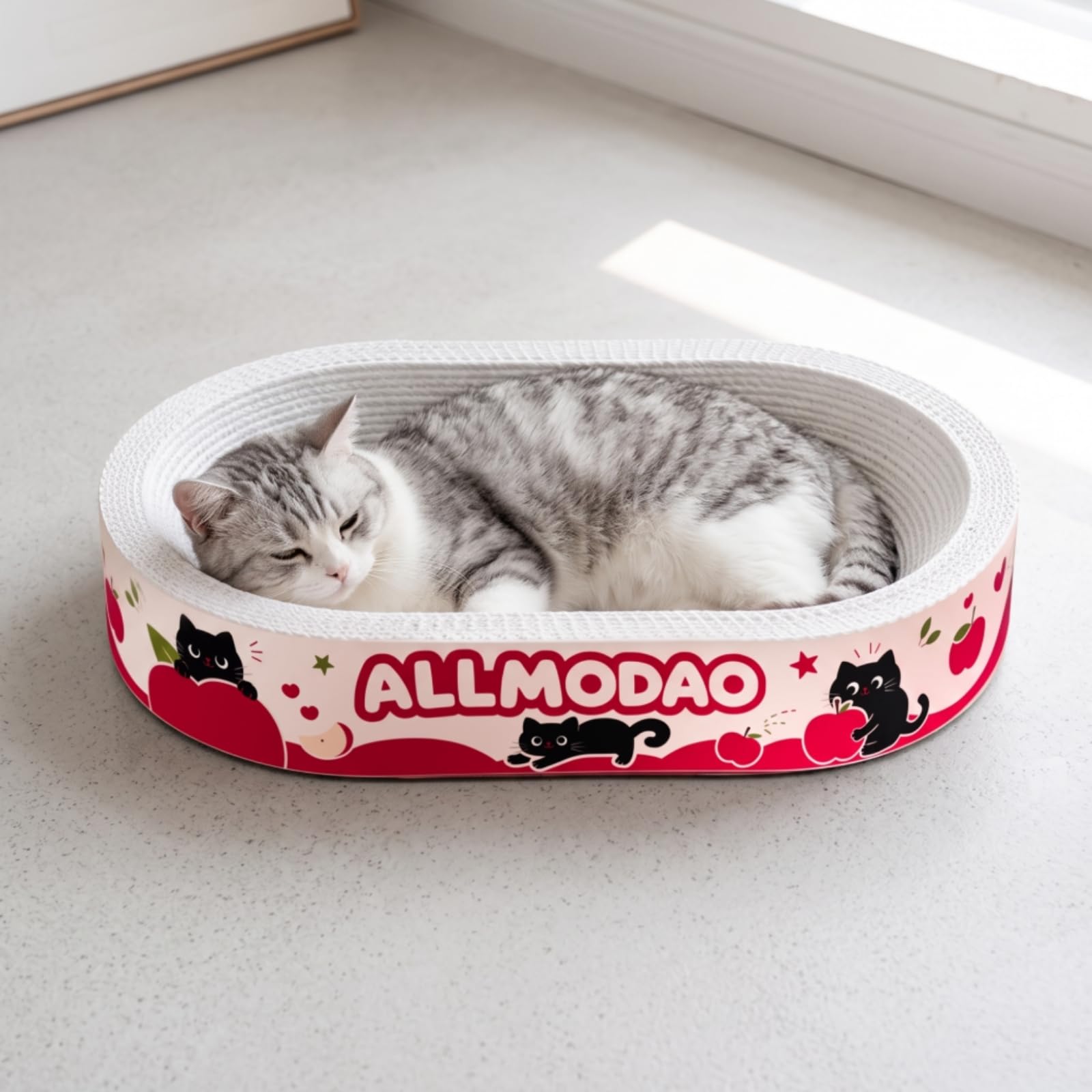 Tiragraffi per Gatti Pannello Graffiatoio Letto Cuccia Tappetino Riposo Cartone Ondulato Superficie Dedicata Cura Artigli Riduce Danni Adatto per, 65 45 9 Cm