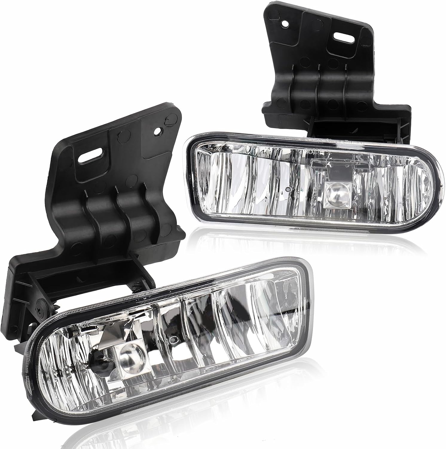 2PCS Left & Right Fog Lights Clear Lens, fit 1999-2002 for Chevy Silverado 1500/2500/ 3500, 2000-2006 for Chevy Suburban/Tahoe, repalce for 10368477 10368476 GM2593113 GM2592113