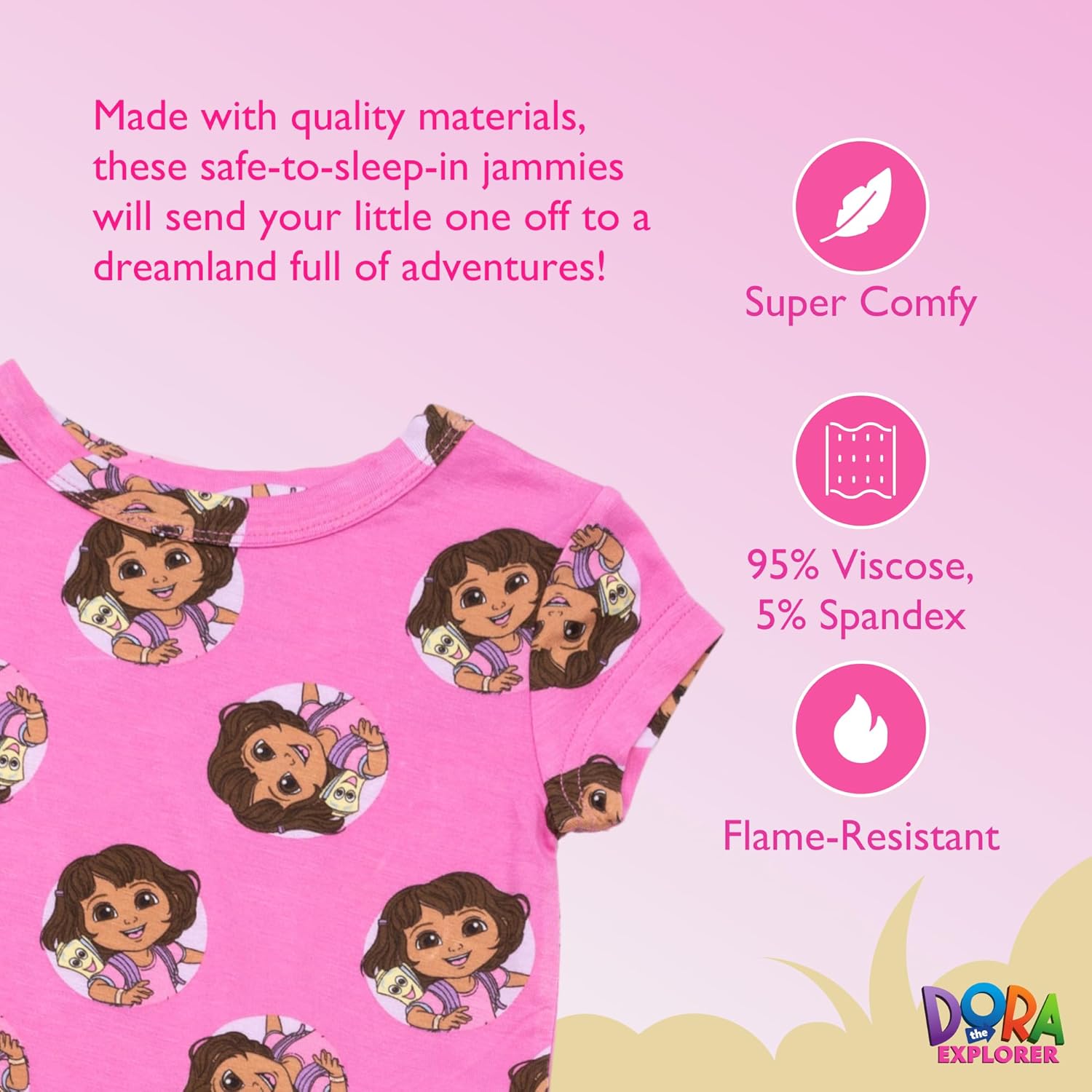 Nickelodeon girls 2-piece Snug-fit Viscose Pajama Set, Soft & Cute for Kids - Image 5