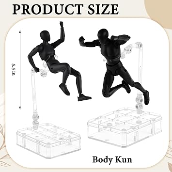 Yookeer Drawing Action Figures Body, Male and Female, Black, 2