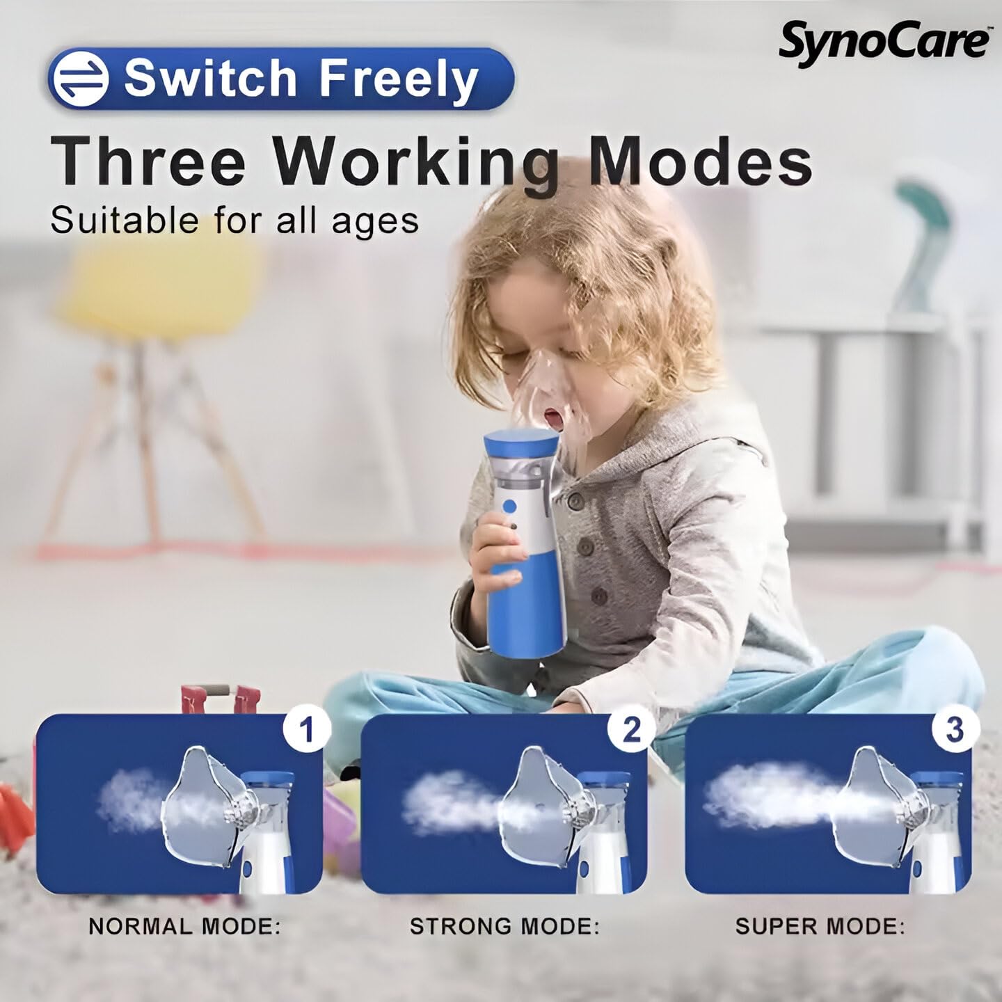 Sinocare portable Aries nebulizer for adults and children, nebulizer machines in hand with 2 masks, 1 -mouth piece and cool mist inhaler for USB, cold and cough, breathing problem - (white) Sinocare portable Aries nebulizer for adults and children, nebulizer machines in hand with 2 masks, 1 -mouth piece and cool mist inhaler for USB, cold and cough, breathing problem - (white)