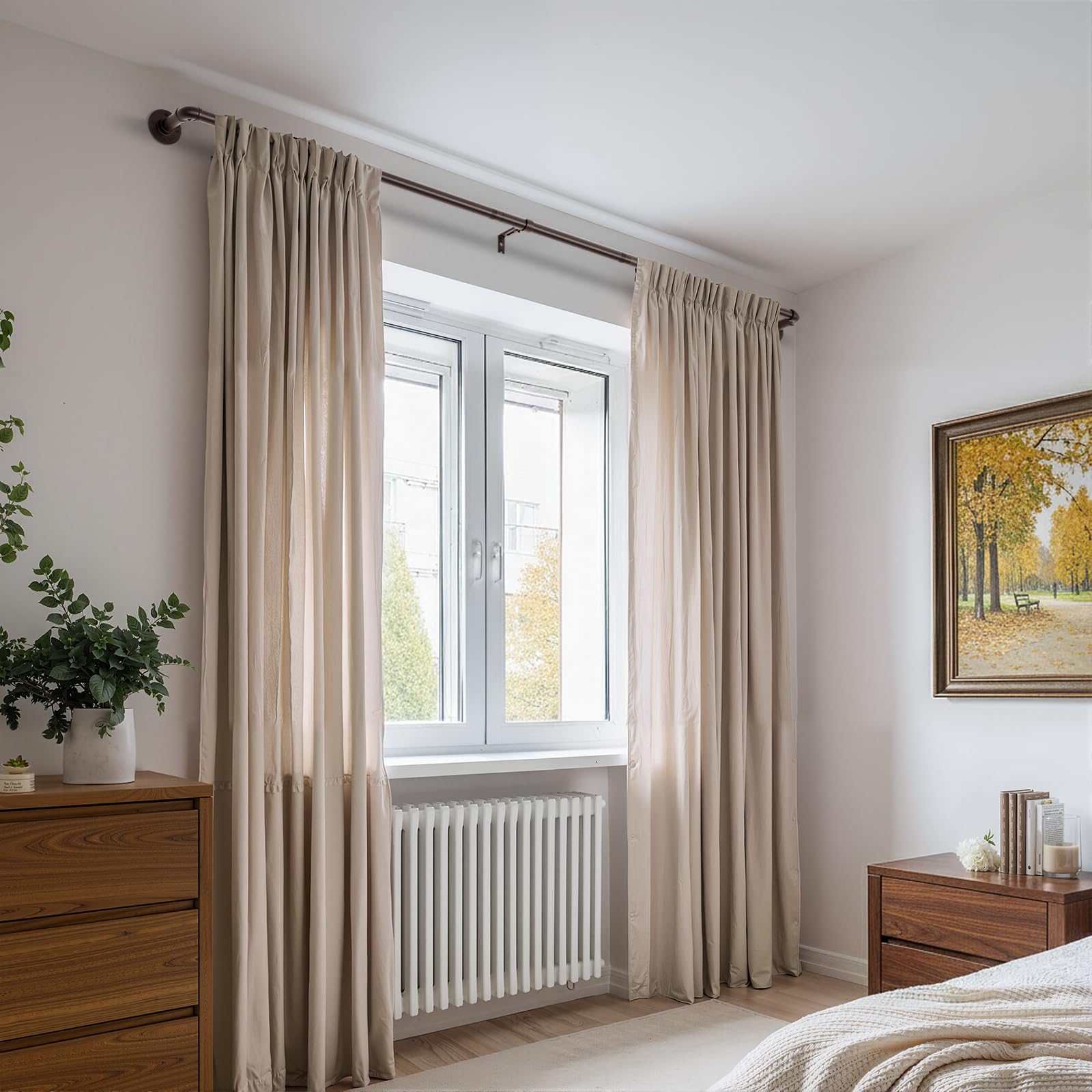 Bastoni per tende per tende con occhielli, aste per tende industriali da 80-305 cm, diametro 25 mm, aste per tende estensibili per interni/esterni, per camera da letto, soggiorno, ufficio