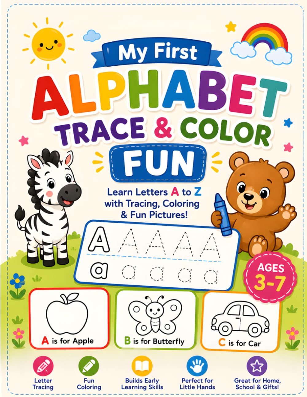 Little Hands Alphabet Workbook: Fun Tracing, Coloring & Early Learning Activities for Kids