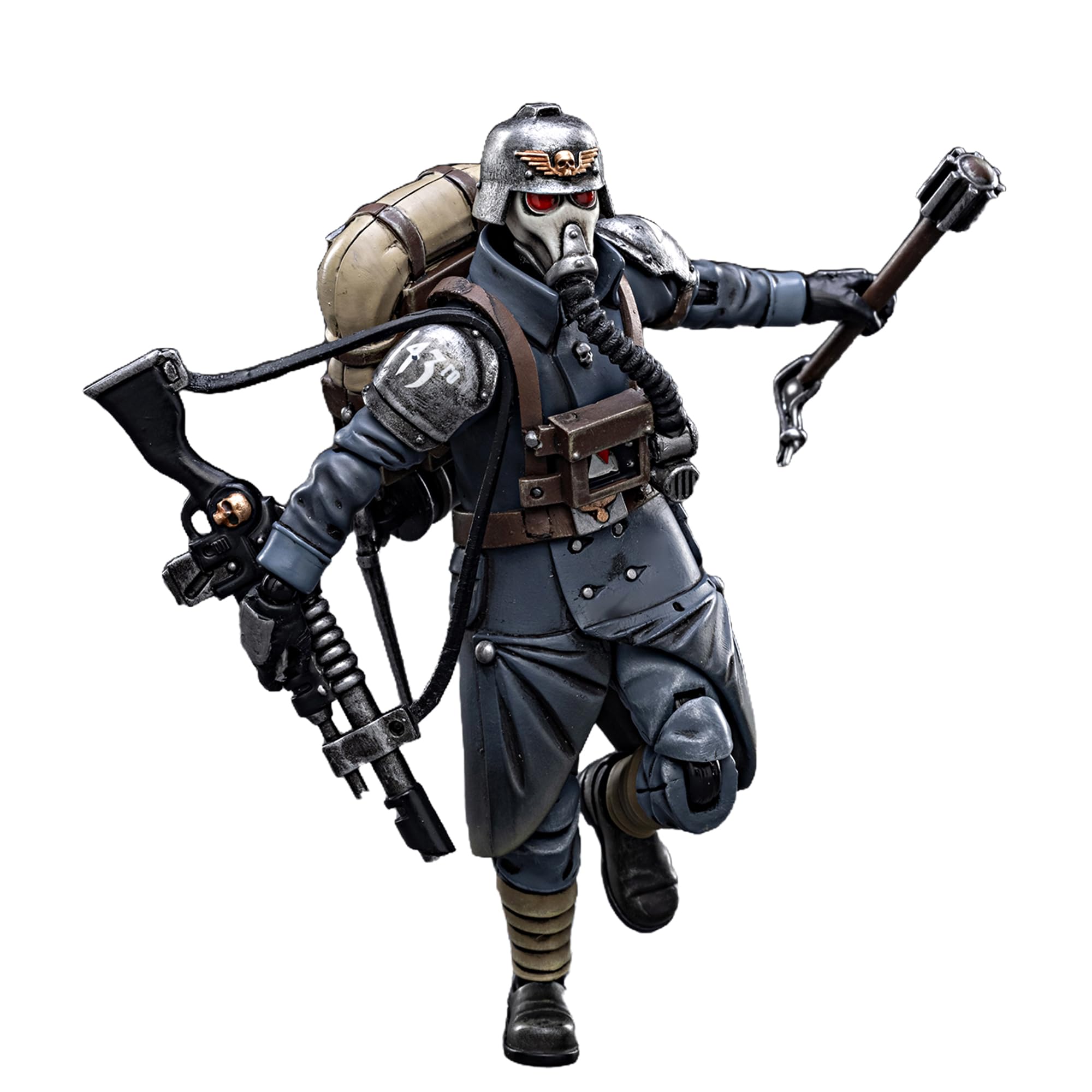 TOYVERSE JOYTOY 1/18 Action Figure Warhammer 40,000, Astra Militarum Death Korps of War Veteran Squad Guardsman, 15 Years and Above