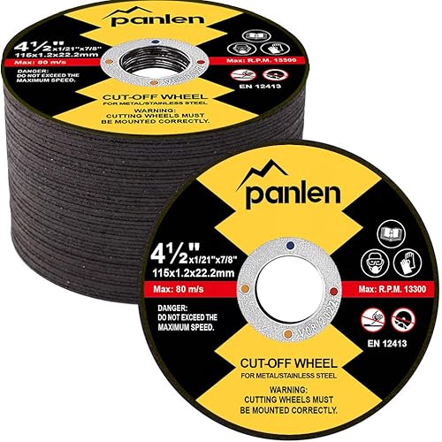 Miniatura 1 de Paquete de 50 ruedas de corte de 4 12 pulgadas rueda de corte delgada de metal y acero inoxidable disco de corte rápido profesional para amoladora