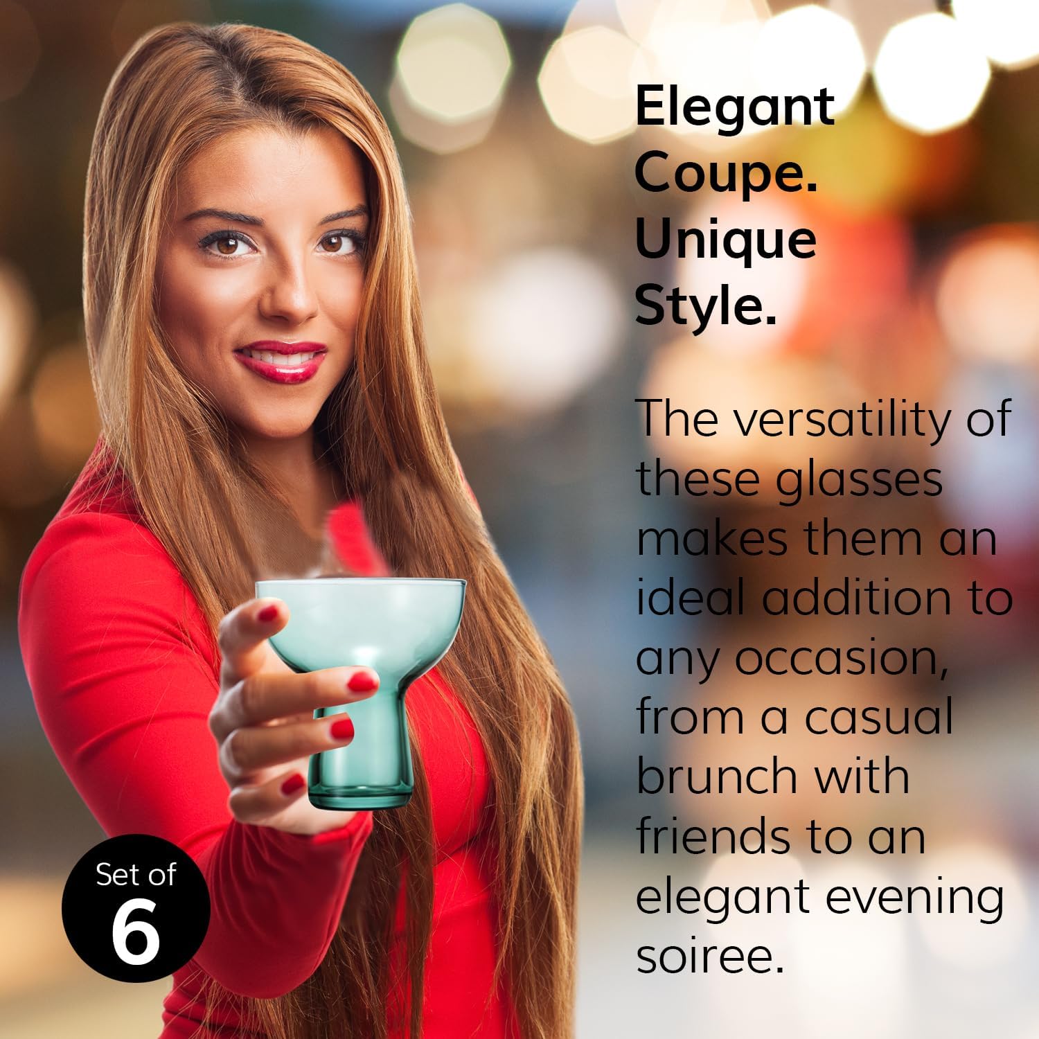 Khen Colored Vintage Art Deco Glasses - Martini, Margarita, Cocktail & Champagne Ribbed Glasses | Set of 6 | Cute Pastel Crystal Cocktails Glassware, Stemmed Glassware Gift - Margarita Coupe 10oz - Image 4