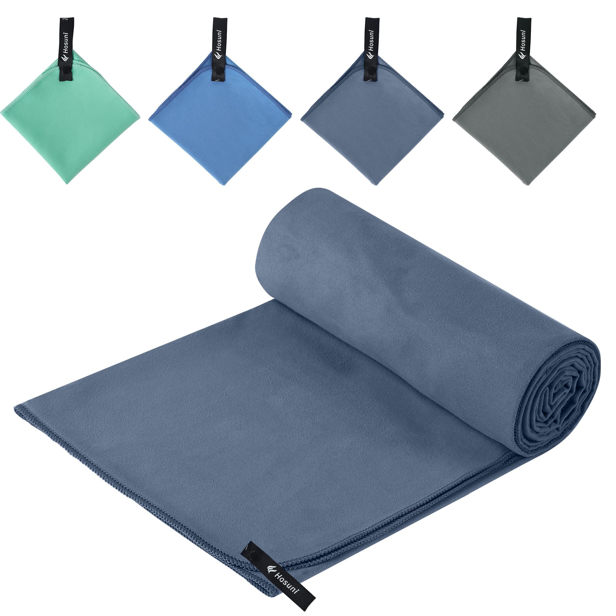 Hosuni Small Microfibre Gym Towel for Active Sports (60x30cm), Quick Dry Beach Towel, Super Absorbent & Ultra Compact Microfibre Travel Towel for Cardio, Cycling, Strength Training, Running