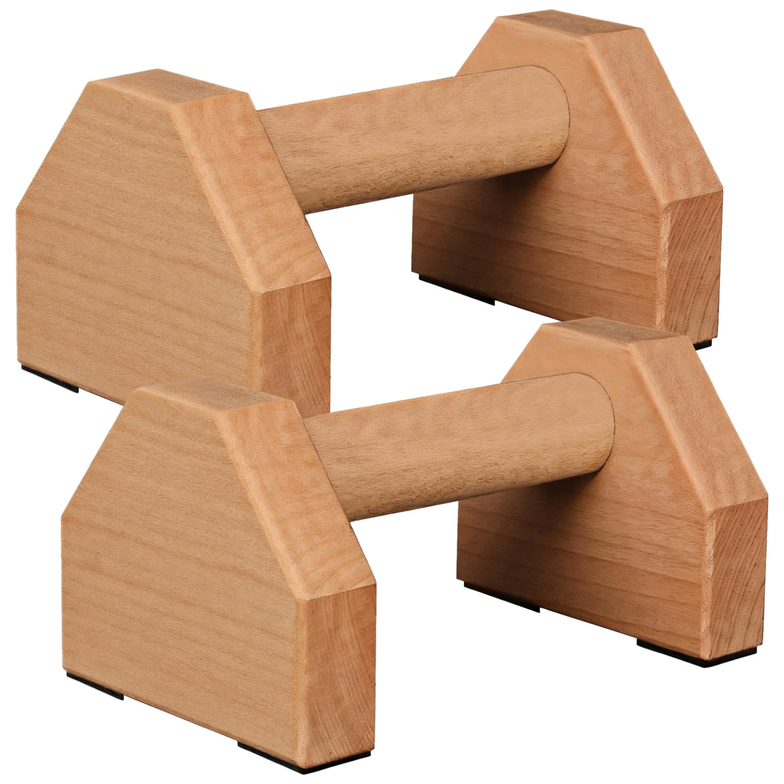 Set di 2 maniglie ergonomiche in legno di faggio per flessioni, base antiscivolo, supporta 299,4 kg, ideale per yoga e ginnastica