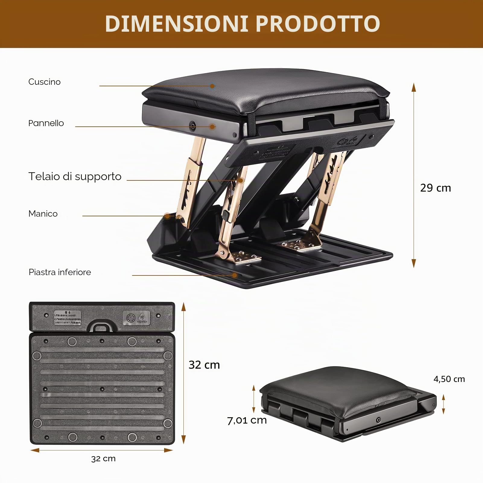 Poggiapiedi da Scrivania, Poggiapiedi Regolabile Ergonomico Da Scrivania con Funzione di Massaggio, 4 Regolabili in Altezza e Angolo, Antiscivolo per Ufficio e Casa