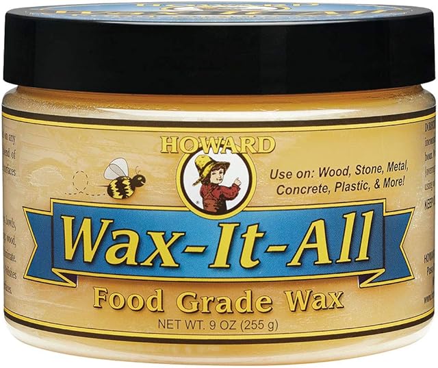 Howard Wax It All Multi Purpose Wax, Bees Wax, Carnauba Wax and Mineral Oils for Wood, Stone, Metal, Cement, Paint, Plastics, Granite, Marble Cutting Boards and Butcher Blocks.