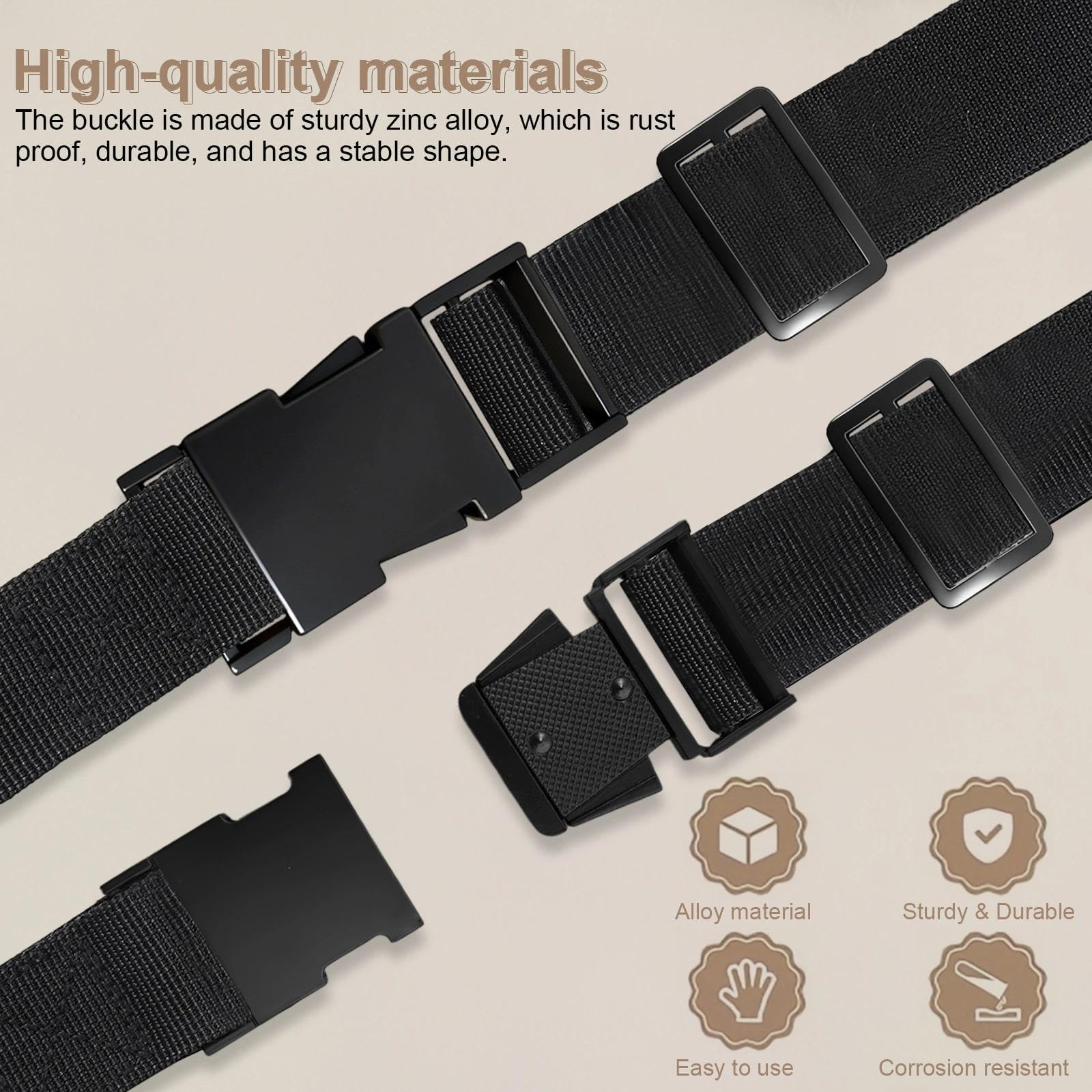 TIANLIN 2 Pezzi Fibbia a Scatto Metallica 15/20/25/32/38mm Nero/Argento/Oro, Fermaglio a Clic in Lega di Zinco, Fibbie e Chiusure con Accessori Regolabili, per Borse, Zaini, Borse a Tracolla
