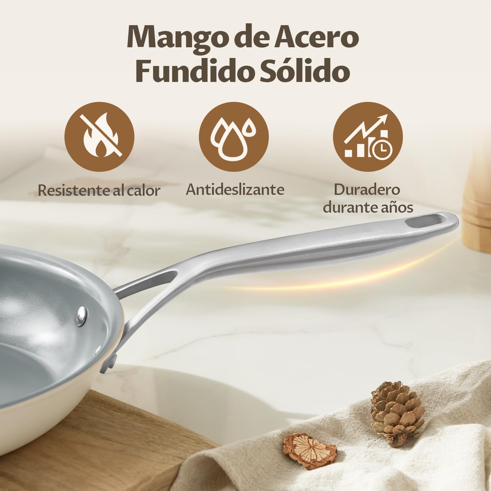 BLAZANT Juego de 3 Sartenes Induccion 22/24/28 cm, Sartenes Antiadherentes de Cerámica, Exenta de PTFE y PFOA, Apto para Horno, Compatible con Todas Las Cocinas