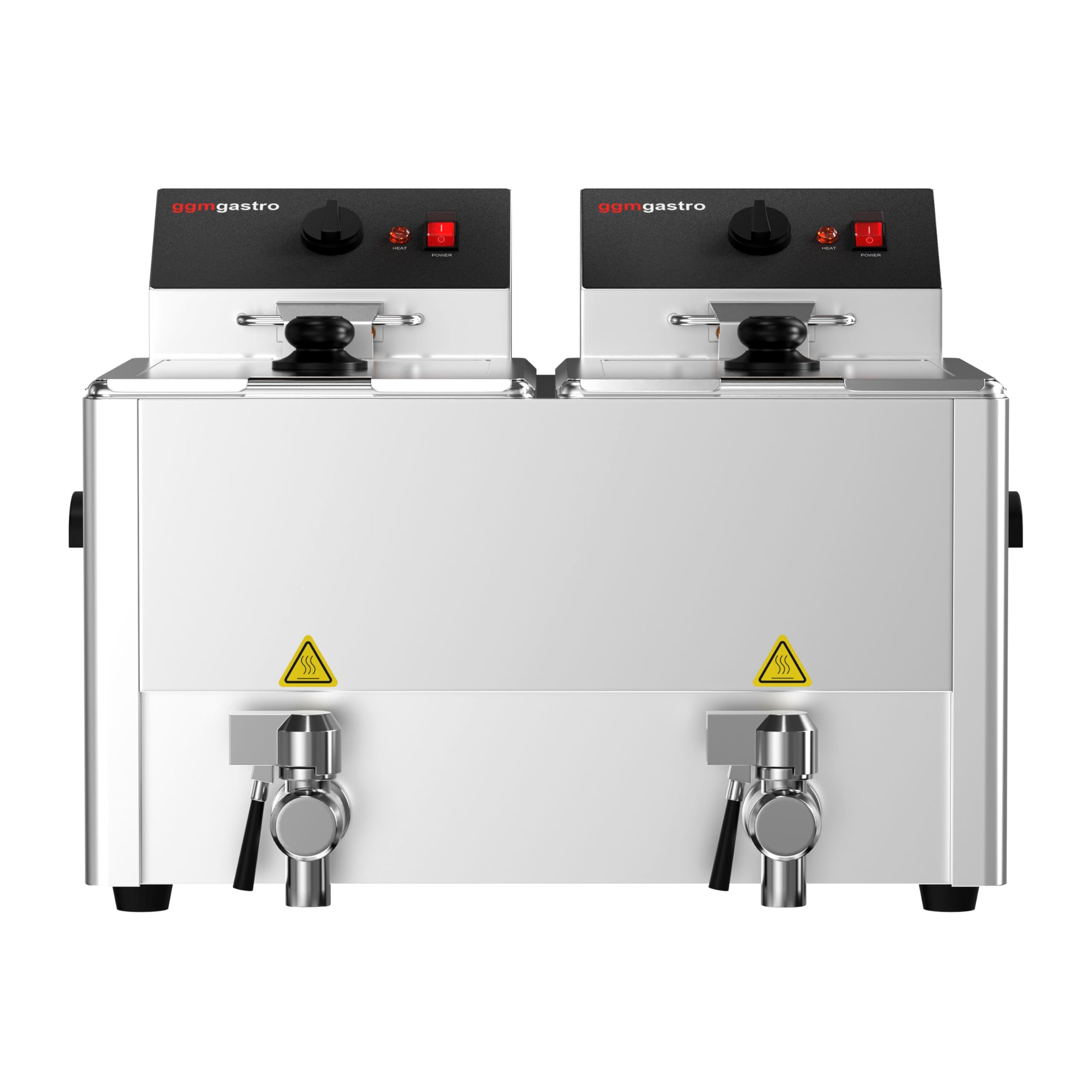 GGM Gastro Elektro Doppelfritteuse 2x8L 6,5kW | Ideal für den Dauereinsatz, hochwertige Edelstahlkonstruktion, schnelle Reinigung, hohe Standfestigkeit, komfortabel