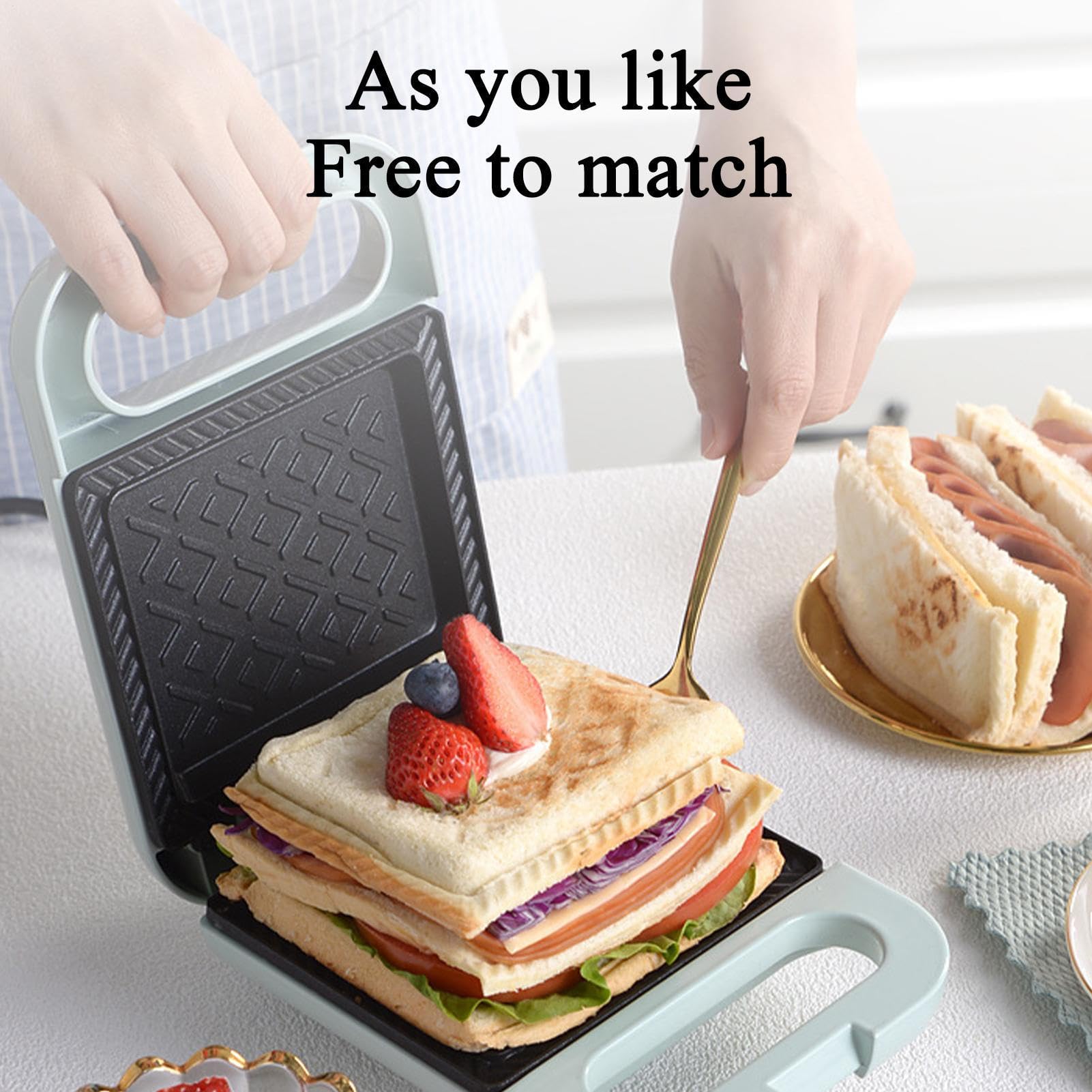 Sandwich Maker Non-Stick Coated Plates - Sandwich Maker | Panini Press | Home Kitchen Appliances, Multi-Use Non-Stick Cookware For Dormitory, Apartment, Rental House