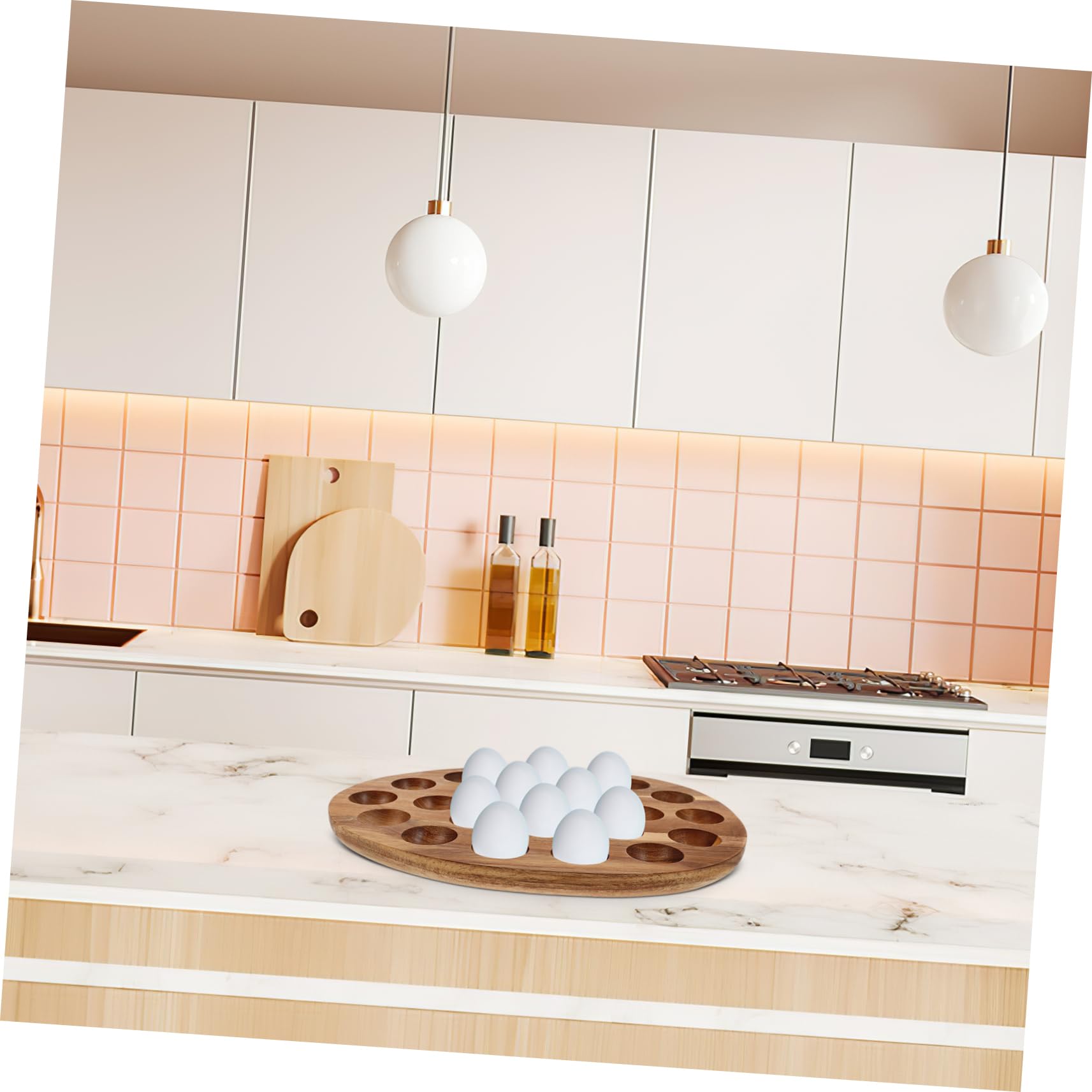 ABOOFAN Huevera De Madera Natural para Nevera 24 Compartimentos, Soporte Organizador para Huevos De Gallina, Bandeja Resistente para Almacenamiento Cocina y Refrigerador