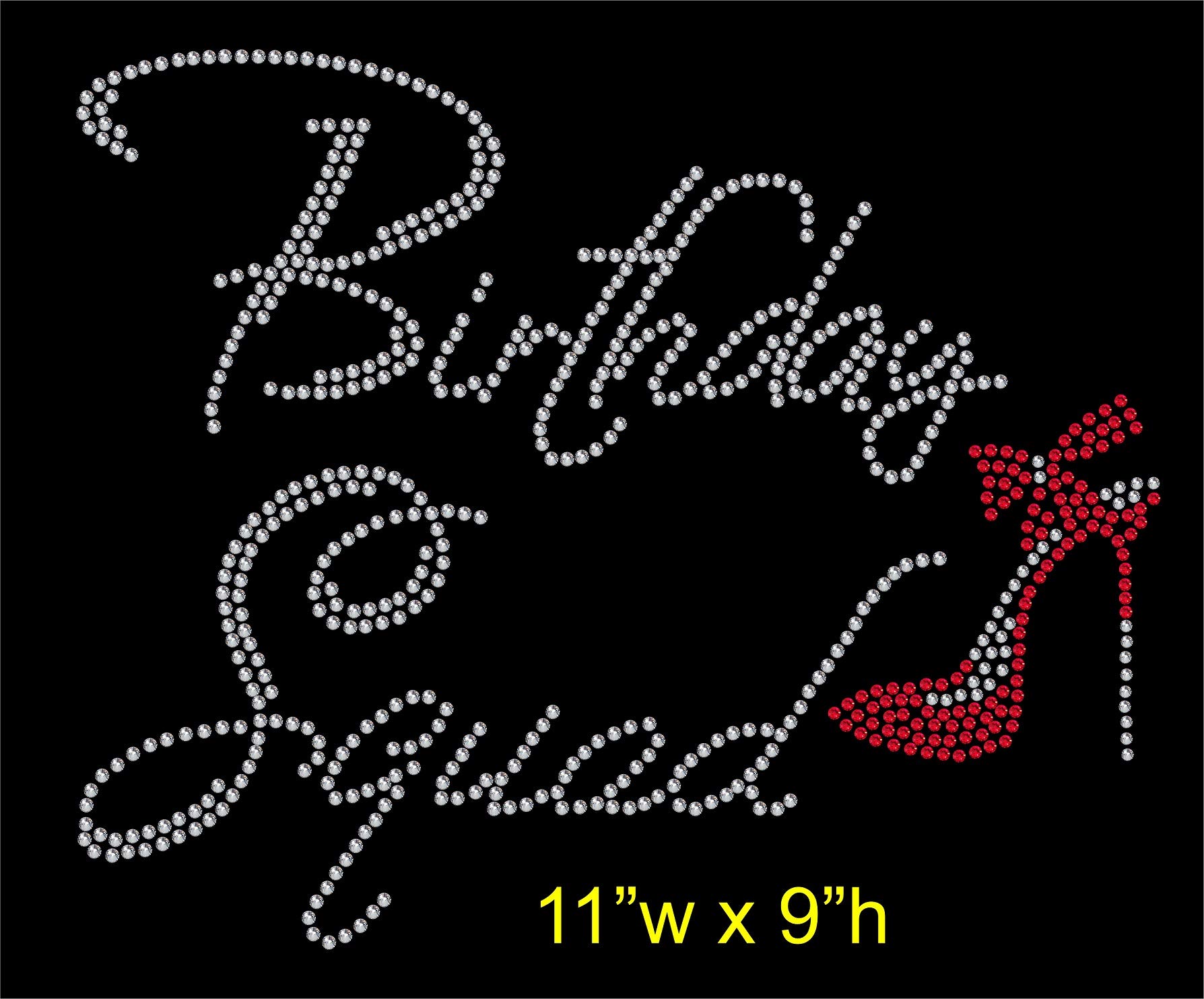 TShirt Showroom Birthday Squad with shoe Hotfix Rhinestone Diamante Iron on Transfer Motif Applique