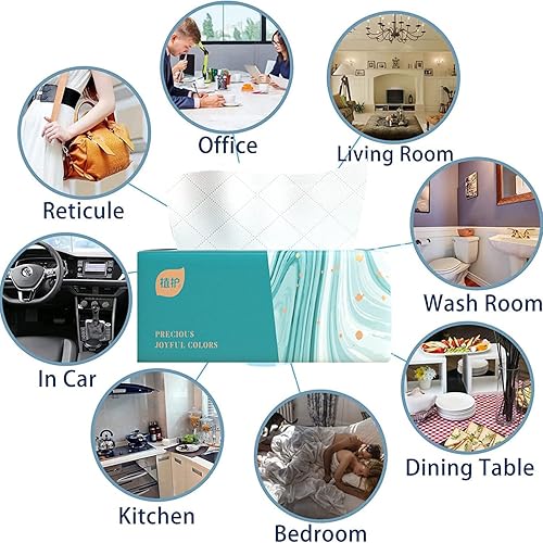 Miniatura 3 de Paquete de 8 pañuelos faciales desechables pequeños, funda de papel higiénico, no caja, servilleta, papel facial blanco, fibra de pulpa de madera