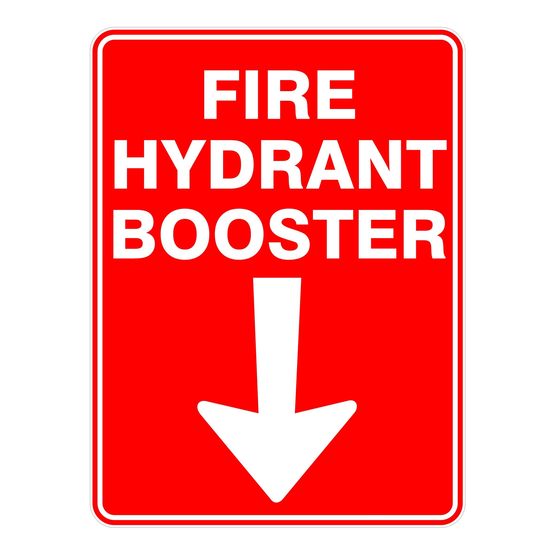 Fire Hydrant Booster Arrow Safety Signs Metal Tin Sign 8 x 12 inch for Industrial & Commercial