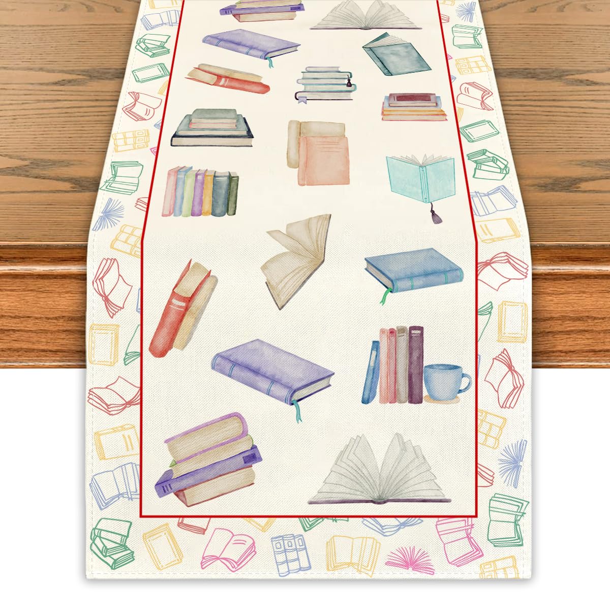 Book Club Table Runner Read Table Cover Book Themed Party Decor One for The Books First Birthday Decorations for Home Party
