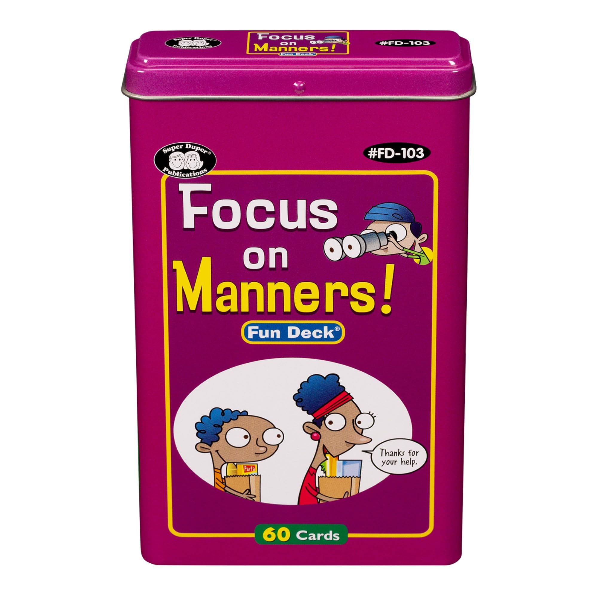 Super Duper Publications | Focus on Manners Fun Deck | Behavior and Social Skills Flash Cards | Educational Learning Materials for Children