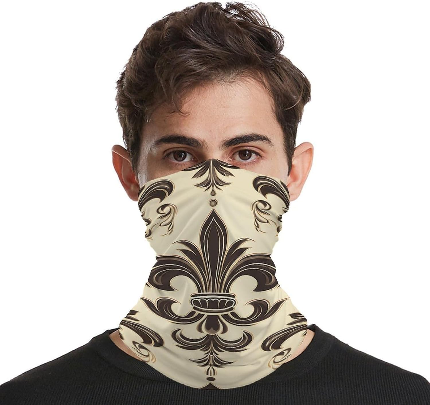 Sun UV Protection Neck Gaiter Upf 50+ Balaclava Ski Fleur-de-Lis And Coat Arms Knight Face Mask Summer Face Cover Scarf Breathable Bandana for Fishing Hunting Kayaking Hiking Cycling Outdoor Activitie
