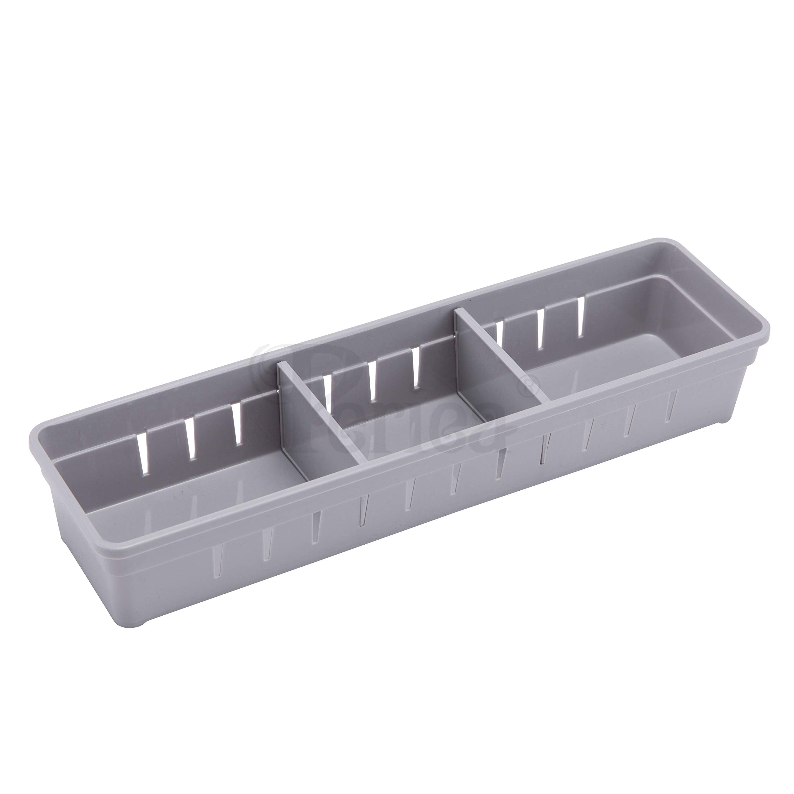 Periea Set of 3 Coloured Plastic Drawer Dividers – Coco – Green/White/Pink (3 Grey)