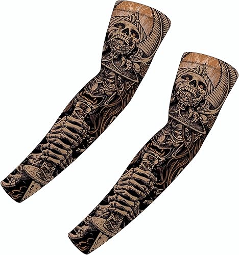 Red Plume Mangas de protección solar UV para brazo unisex UPF 50 deportes compresión manga enfriamiento tatuaje cubierta para golf, correr