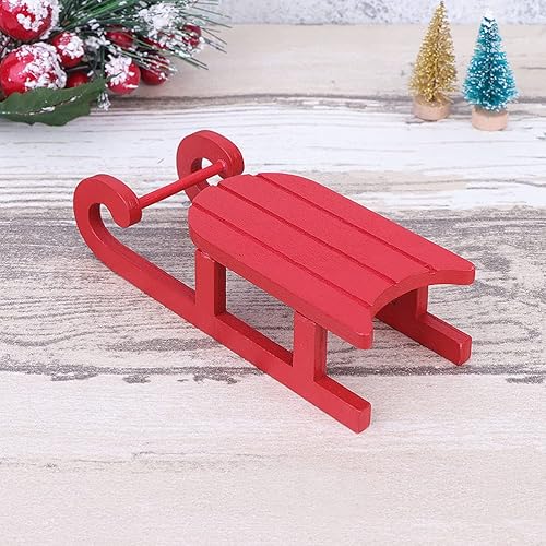 Miniatura 6 de TOYANDONA 2 piezas de trineo de madera, decoración blanca, decoración de mesa de comedor, accesorios para el hogar, mini trineo, decoración de