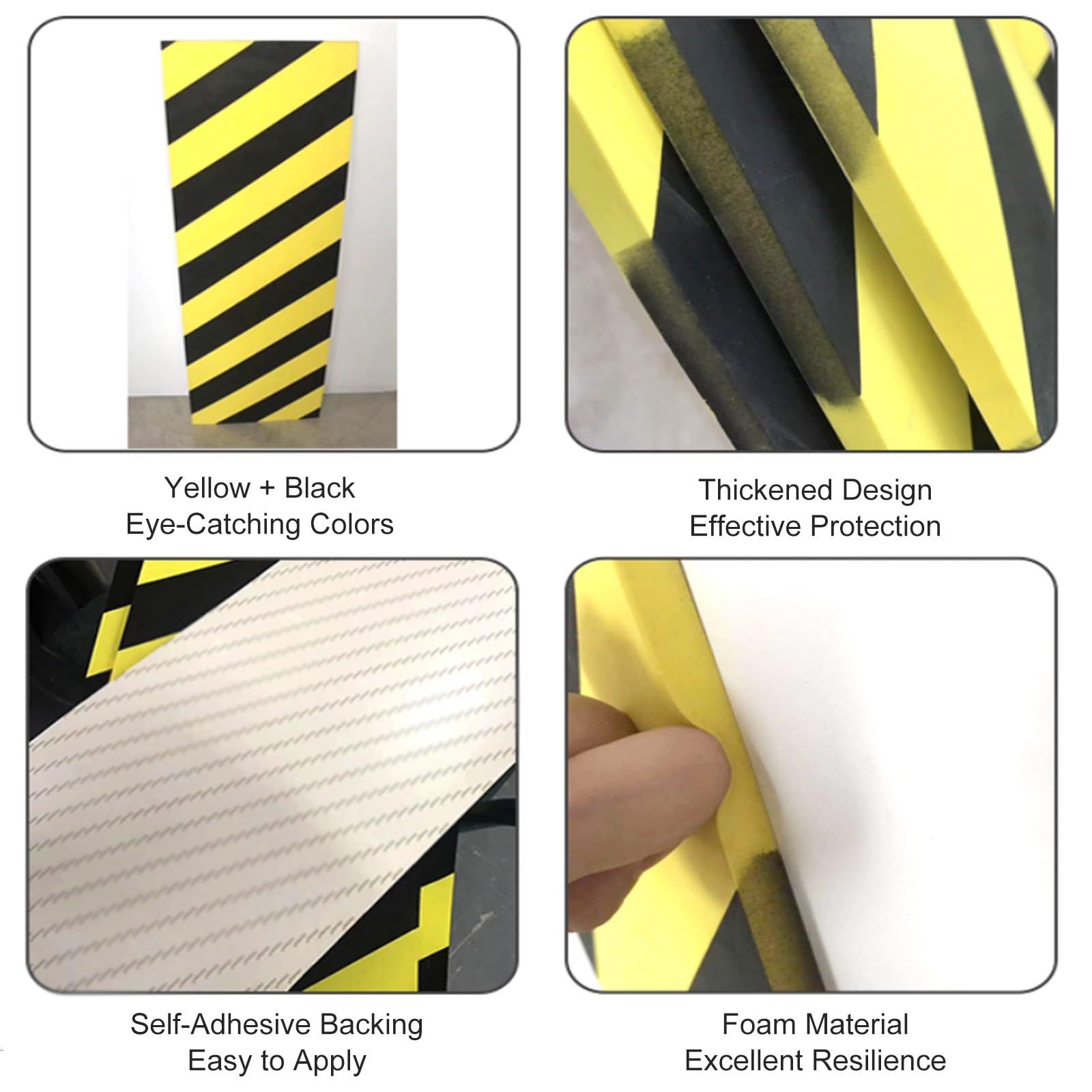 Protector Columnas Garaje, Protector Pared Garaje, Autoadhesivo, Duradero y Resistente s Impactos, para Estacionamientos, Gimnasios y Áreas de Juegos