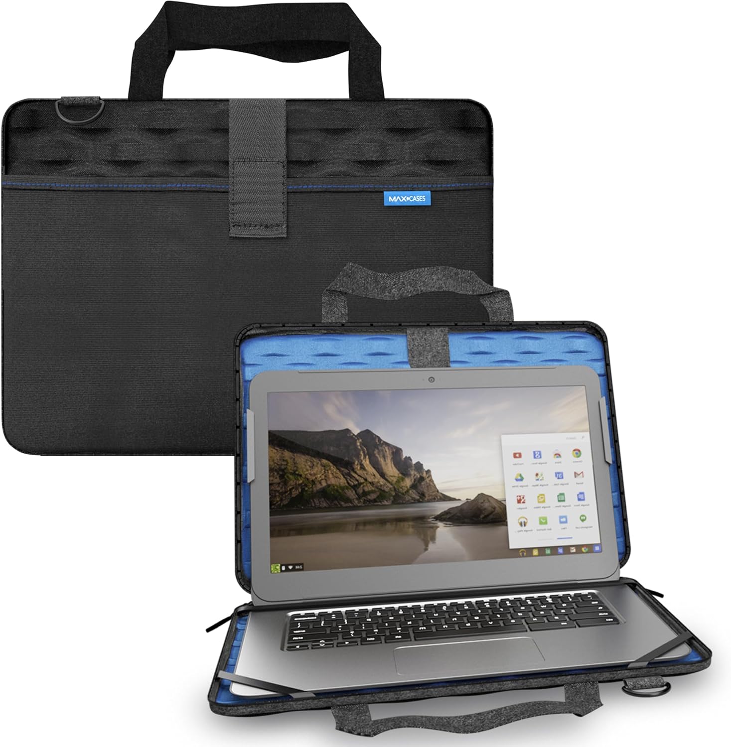 MAXCases Explorer 4 Work-In Case with Pocket for 14-Inch Laptops – Rugged, Shockproof Laptop Case – Protective, Lightweight, and Durable Cover for School, Office, and Travel