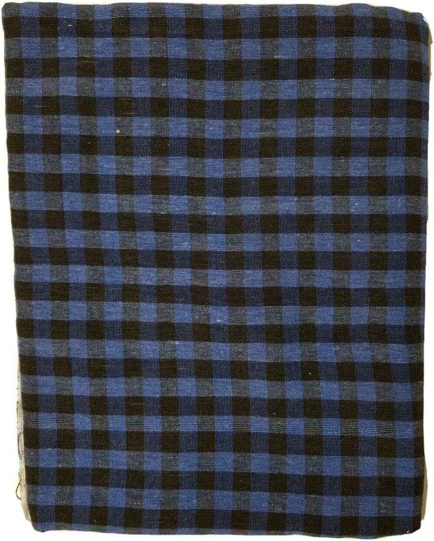 Men's Turban Cloth Saafa/Saafi/Sikh Turban/Punjabi pagri/Kapda,Unstitched Blue & Black Check (3.5 Metres) Dabbi wala Sikh Turban/Punjabi pagri