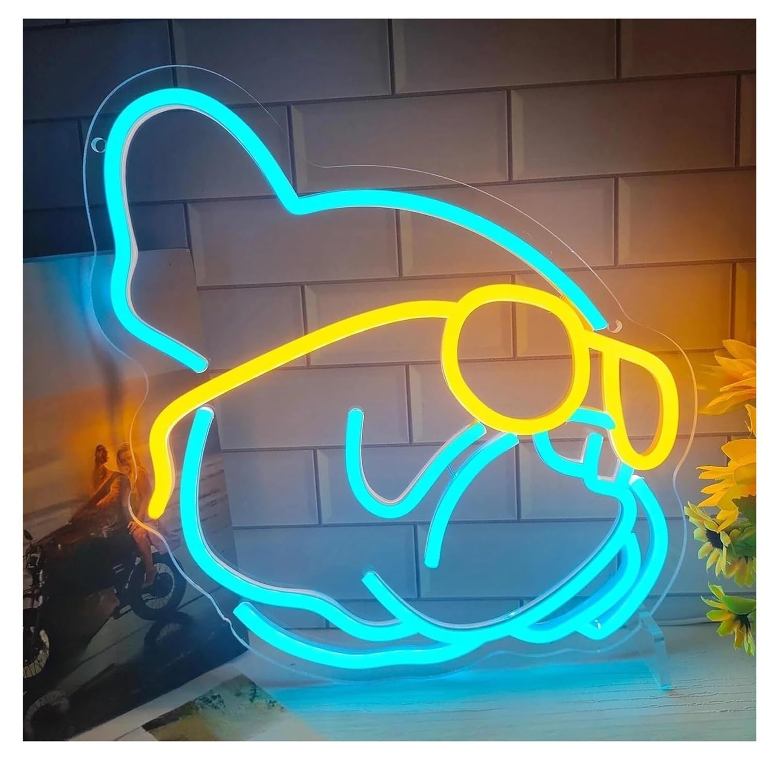 Per insegna al neon Bulldog francese dimmerabile per camera da letto