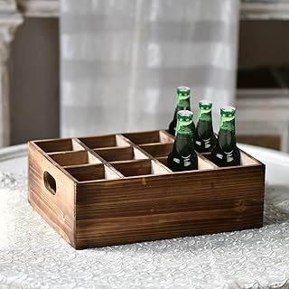 Farmhouse Wooden Storage Crate for Decoration 13 x 10 inches, Rustic Sma...