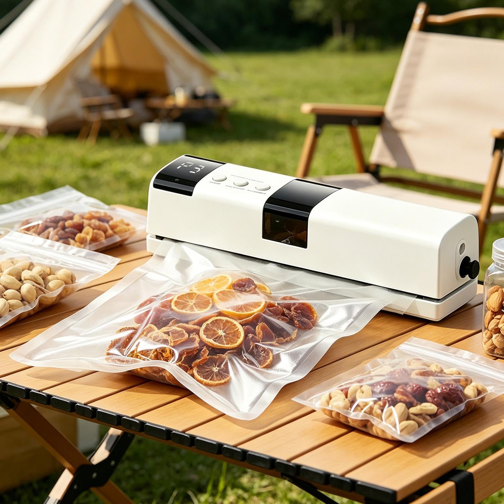 Selladora al Vacío para Alimentos con Pantalla LED Portátil con Depósito de