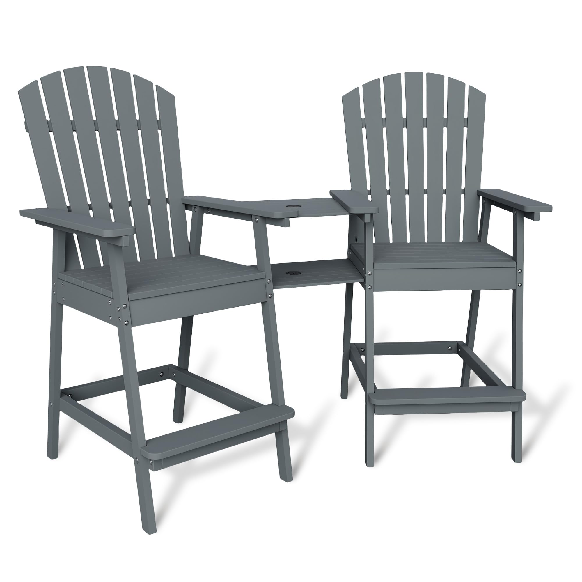 Tabourets de jardin Adirondack en bois composite Garvee (Lot de 2)