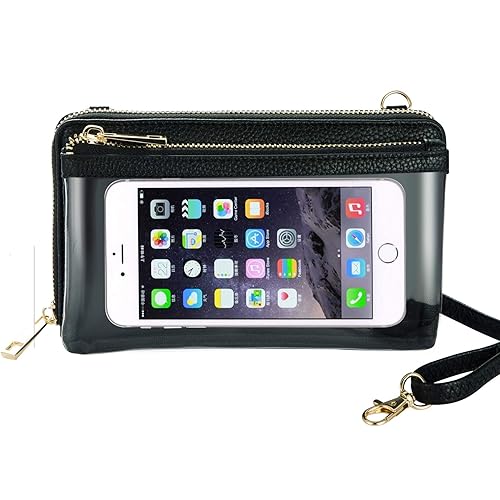 PUFER Clear Cell Phone Purse Wallet Small Crossbody Bags for Women Touchscreen